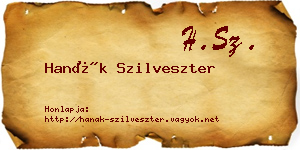 Hanák Szilveszter névjegykártya