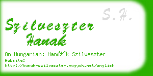 szilveszter hanak business card